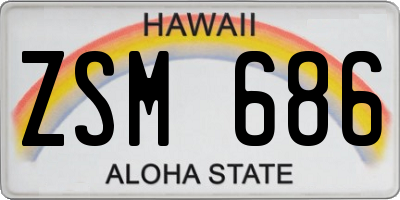 HI license plate ZSM686