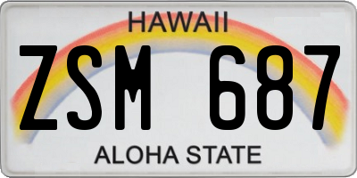 HI license plate ZSM687