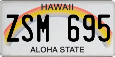 HI license plate ZSM695