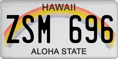 HI license plate ZSM696