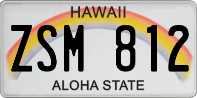 HI license plate ZSM812