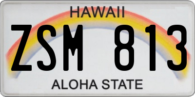 HI license plate ZSM813