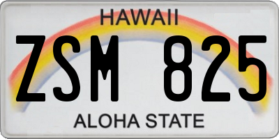 HI license plate ZSM825