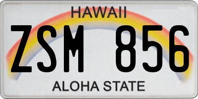 HI license plate ZSM856