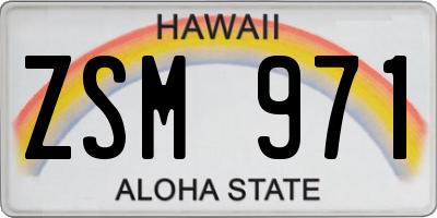 HI license plate ZSM971
