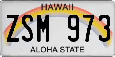 HI license plate ZSM973