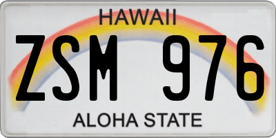 HI license plate ZSM976