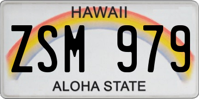 HI license plate ZSM979