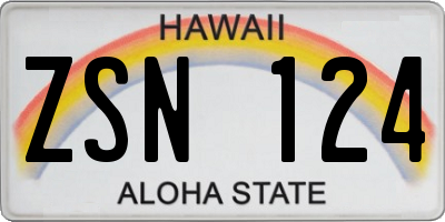 HI license plate ZSN124