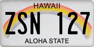 HI license plate ZSN127