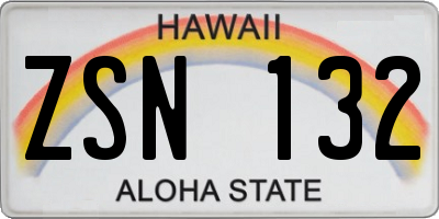 HI license plate ZSN132
