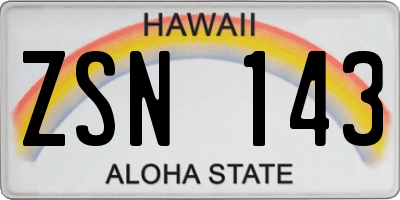 HI license plate ZSN143