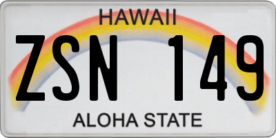 HI license plate ZSN149