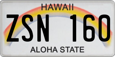 HI license plate ZSN160
