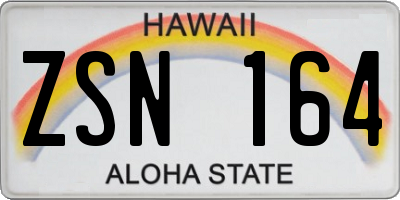 HI license plate ZSN164