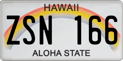HI license plate ZSN166