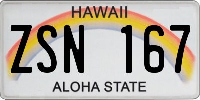 HI license plate ZSN167