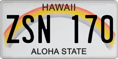 HI license plate ZSN170