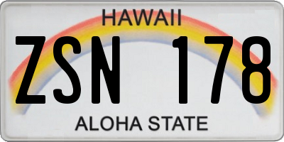 HI license plate ZSN178