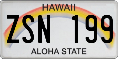 HI license plate ZSN199