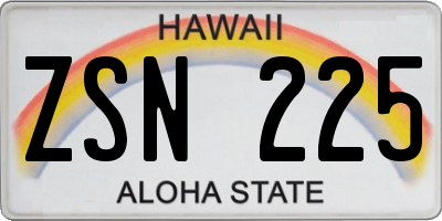 HI license plate ZSN225