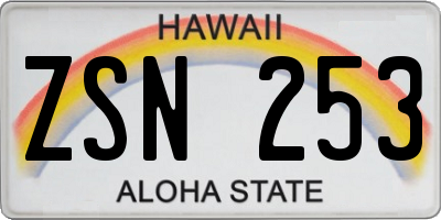 HI license plate ZSN253