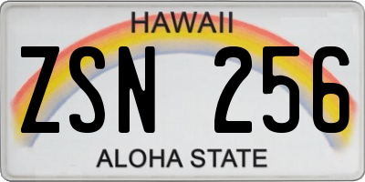 HI license plate ZSN256