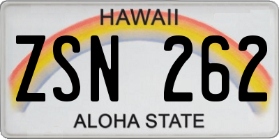 HI license plate ZSN262