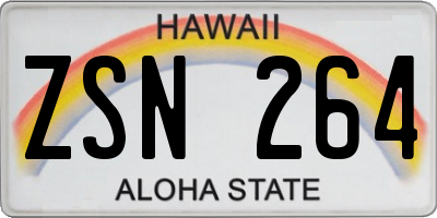HI license plate ZSN264
