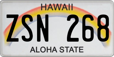 HI license plate ZSN268
