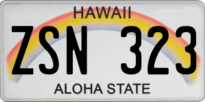 HI license plate ZSN323