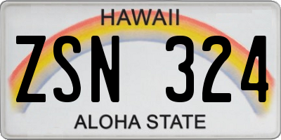 HI license plate ZSN324