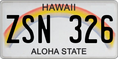 HI license plate ZSN326