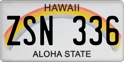 HI license plate ZSN336