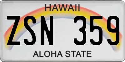 HI license plate ZSN359