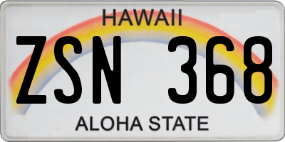 HI license plate ZSN368