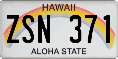 HI license plate ZSN371