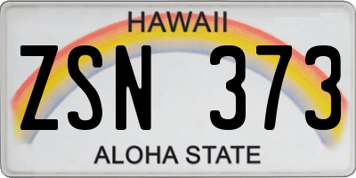 HI license plate ZSN373