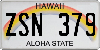 HI license plate ZSN379