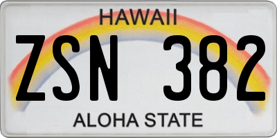 HI license plate ZSN382