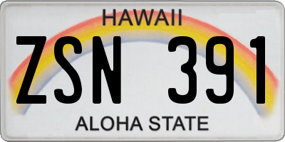 HI license plate ZSN391