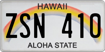 HI license plate ZSN410