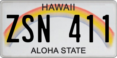 HI license plate ZSN411