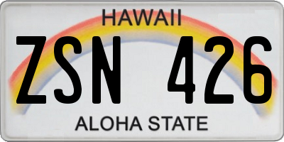 HI license plate ZSN426