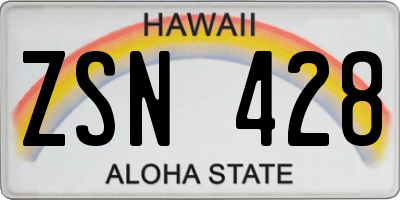 HI license plate ZSN428