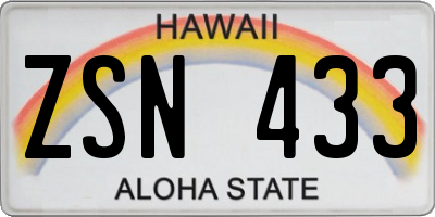 HI license plate ZSN433