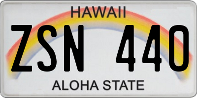 HI license plate ZSN440