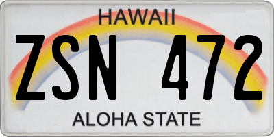 HI license plate ZSN472