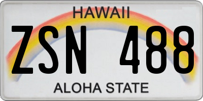HI license plate ZSN488
