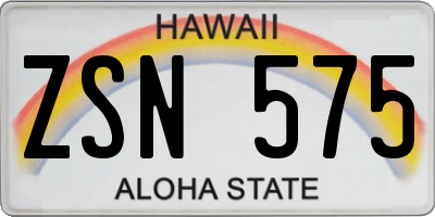 HI license plate ZSN575